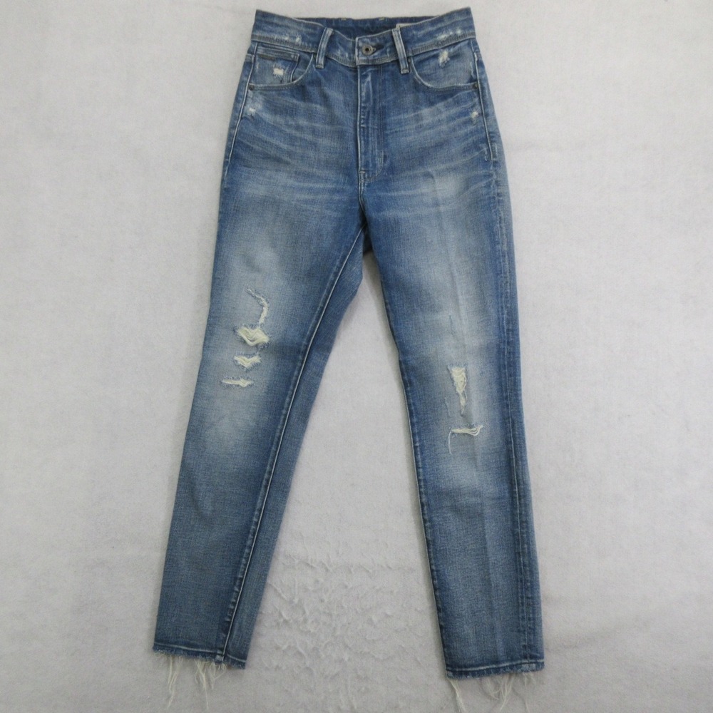 G Star RAW Womens Kafey Ultra High Skinny Jeans 24/30 Distressed Ankle
